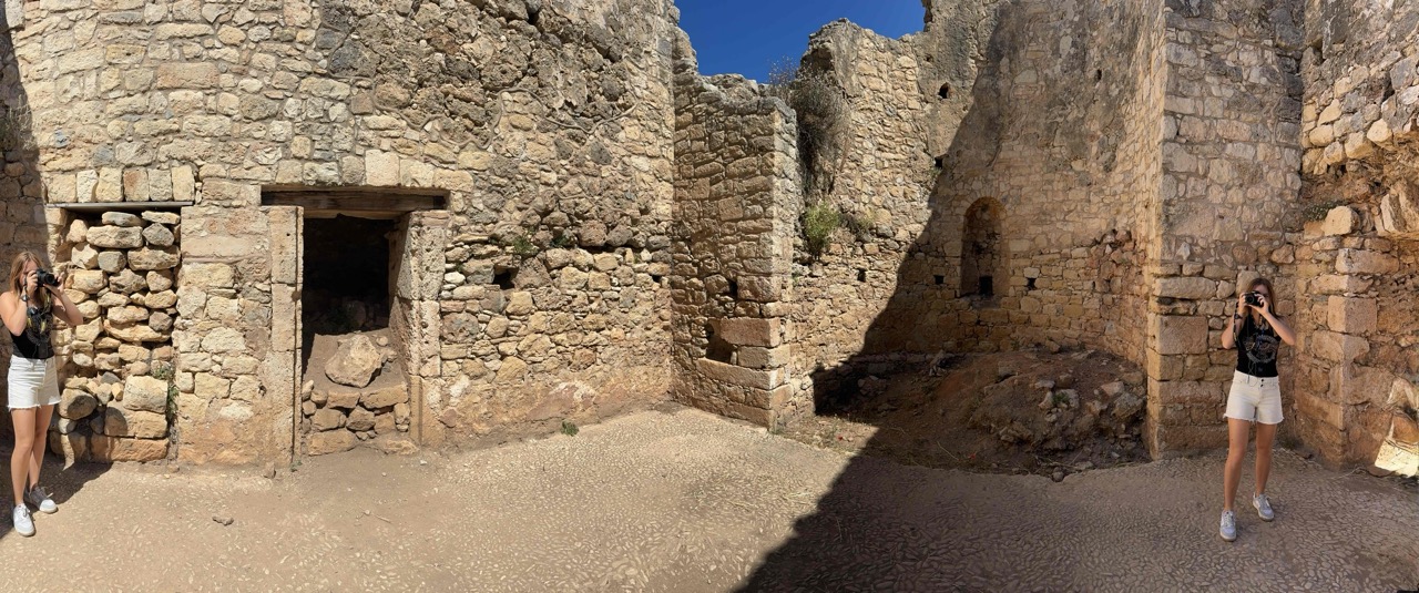 A fun pano in the Greek baths area of Aptera