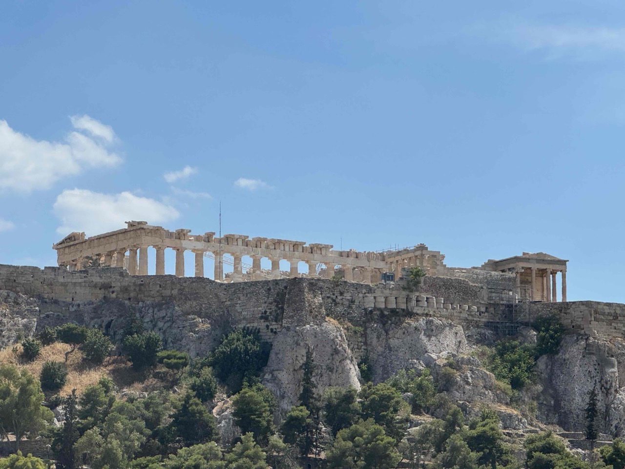 Early afternoon rooftop view of the Parthenon